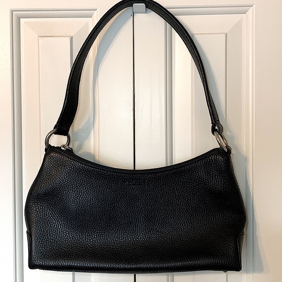 NWOT-Osprey London genuine black ostrich leather zipper shoulder purse - Picture 4 of 10